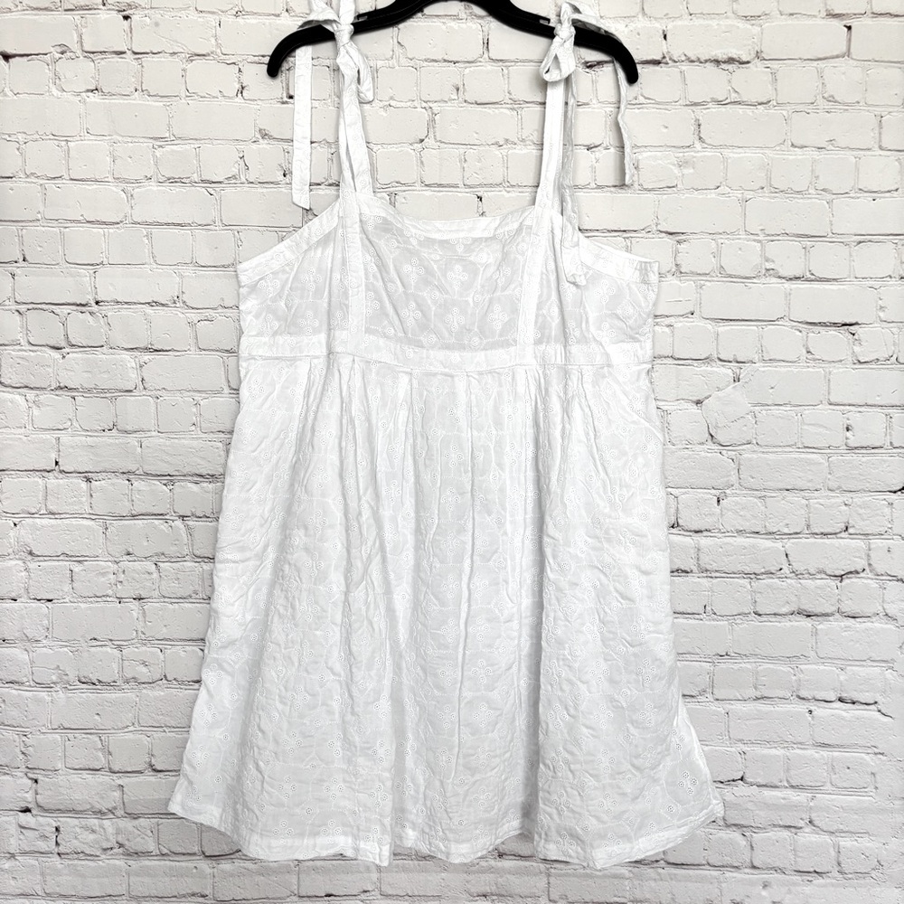 Old Navy White Eyelet Tie-Strap Mini Dress